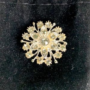 Floral new shiny stones circle brooch